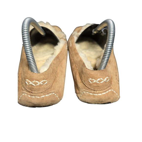 UGG Ansley Chestnut Suede Sheepskin Lined Moccasin Slippers Womens Loafers - Picture 9 of 11